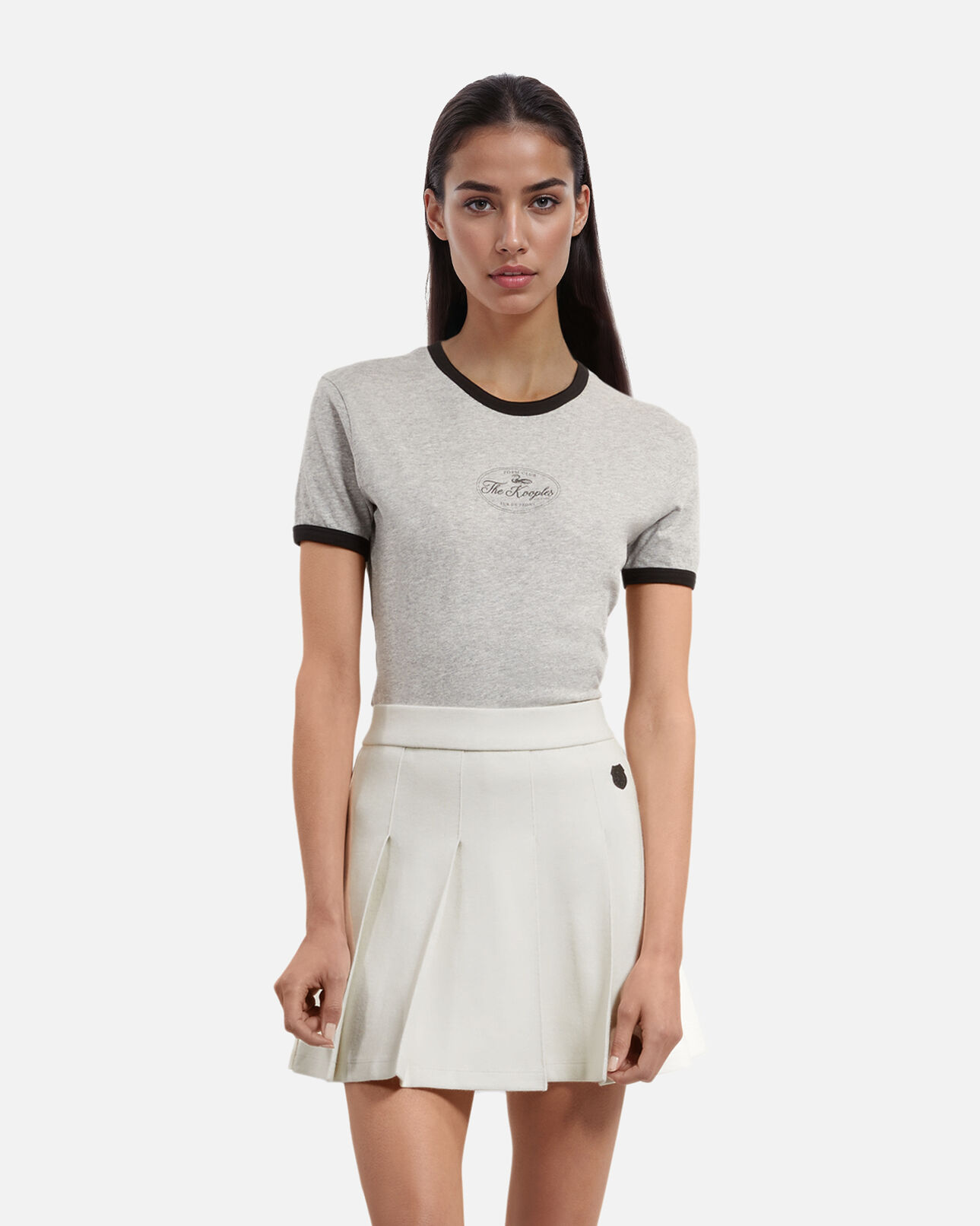 The Kooples WOMEN ECRU ecru short pleated skirt