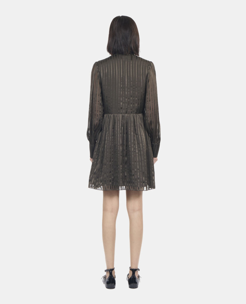 The Kooples FEMME KAKI robe courte en soie kaki