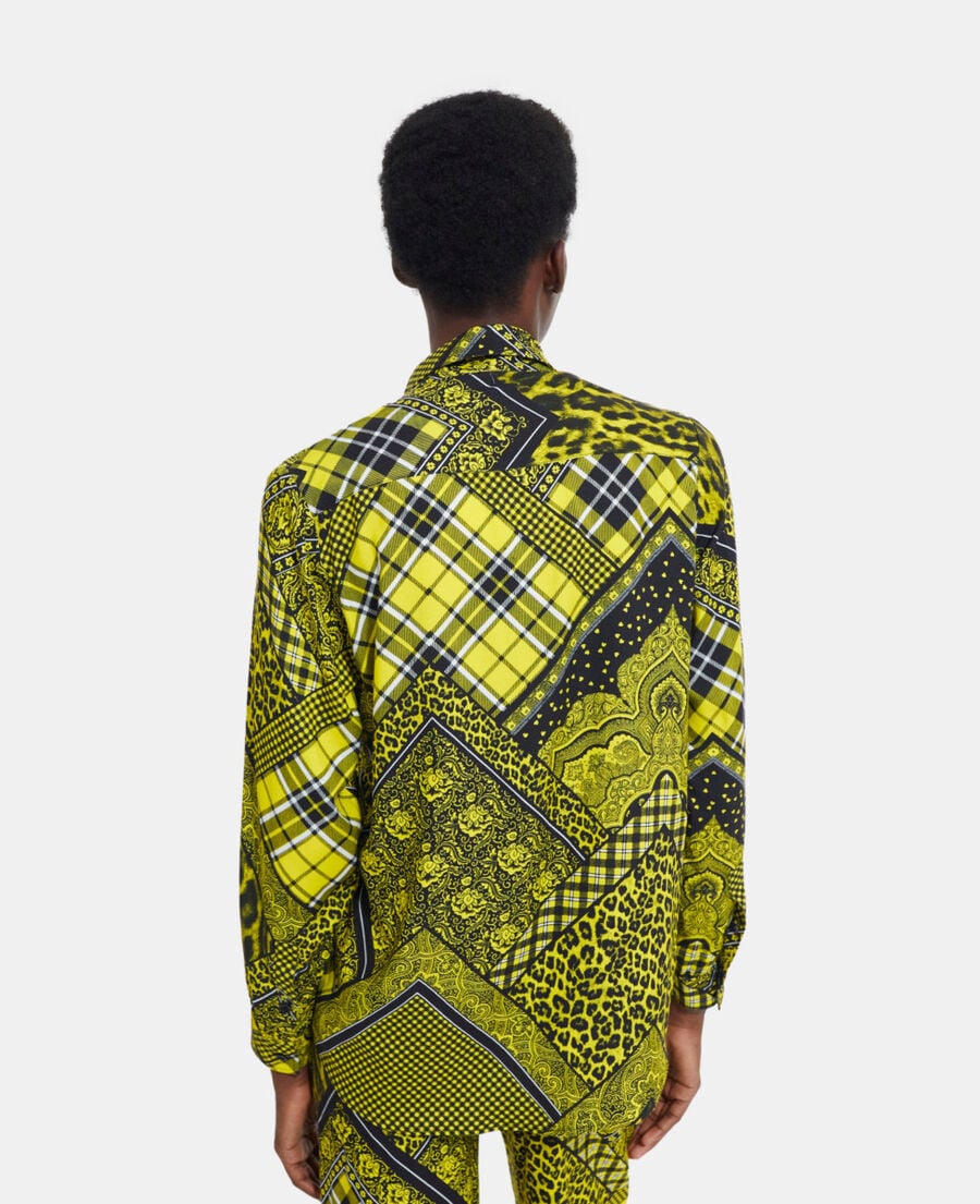 The Kooples F BLACK / YELLOW printed shirt
