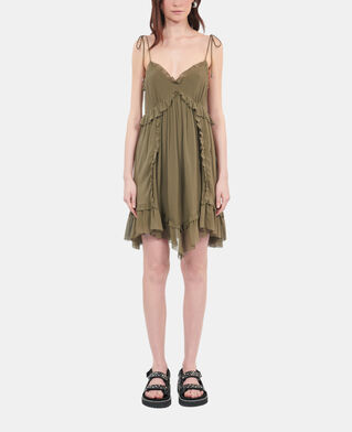 The Kooples F KAKI short khaki silk dress