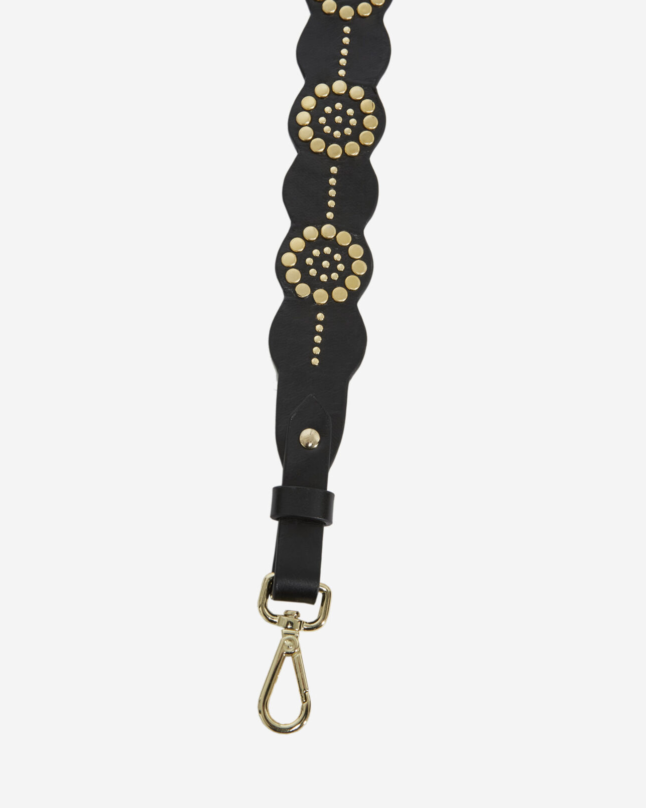 The Kooples WOMEN BLACK / GOLD black leather handle with gold flower details