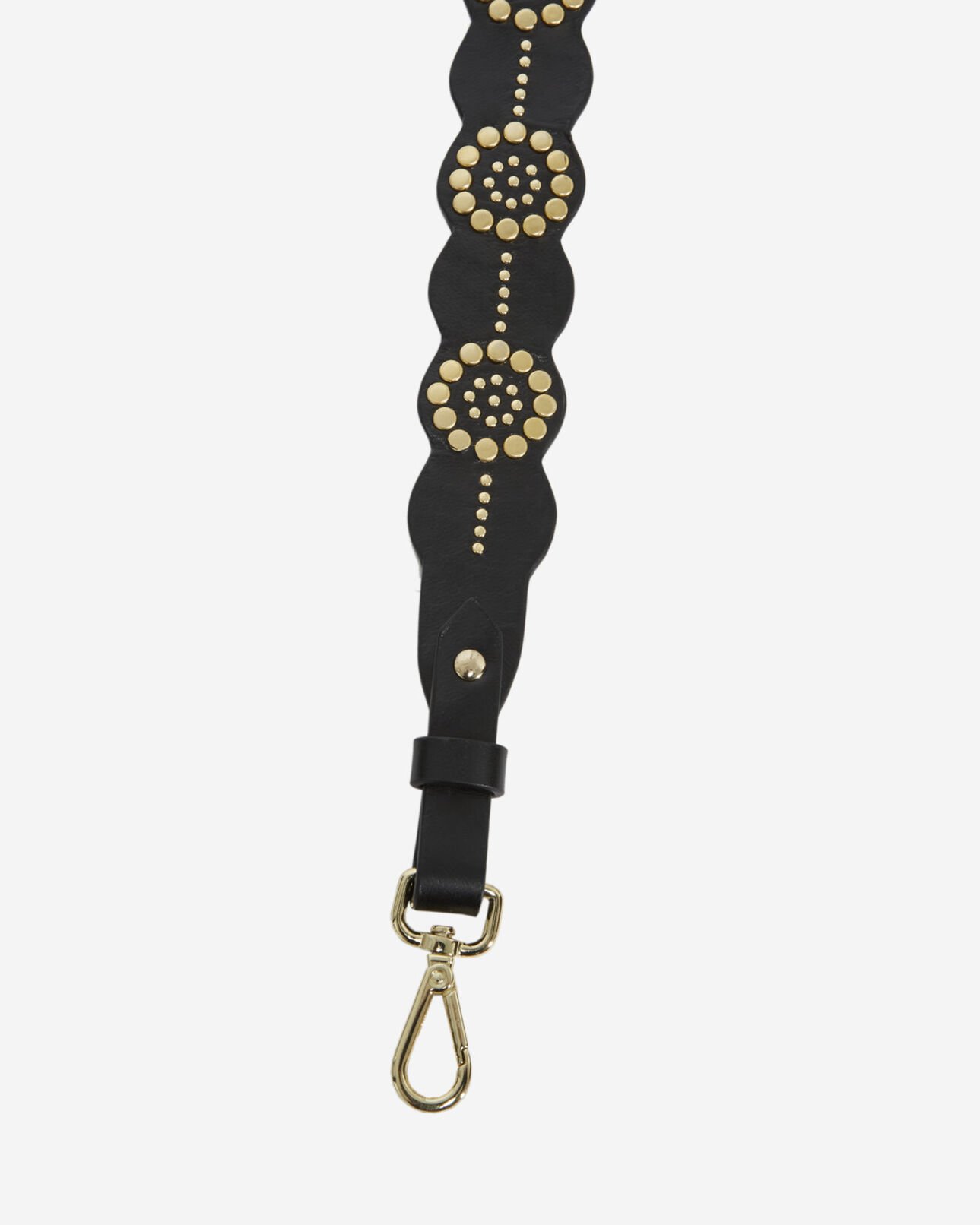 The Kooples FEMME BLACK / GOLD anse cuir noir détails fleurs dorées