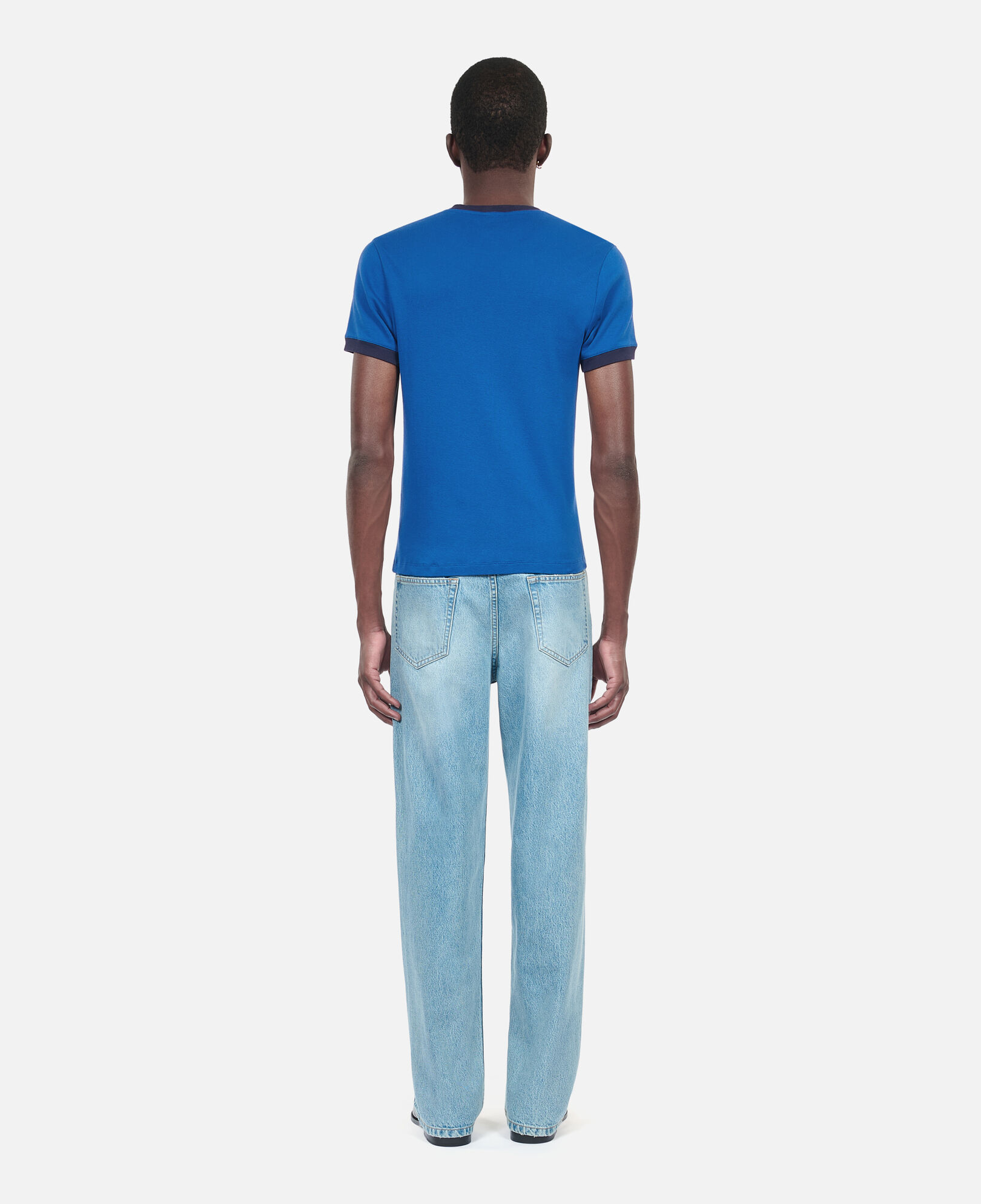 The Kooples MEN BLUE BRUT blue are you alive serigraphy t-shirt