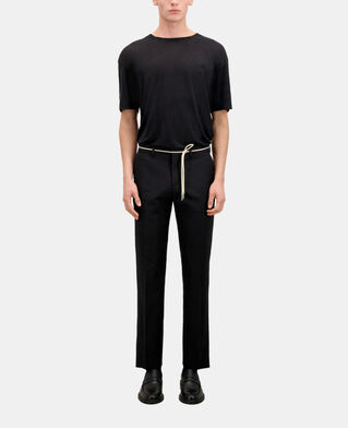 The Kooples HOMME BLACK t-shirt homme noir en lin avec blason