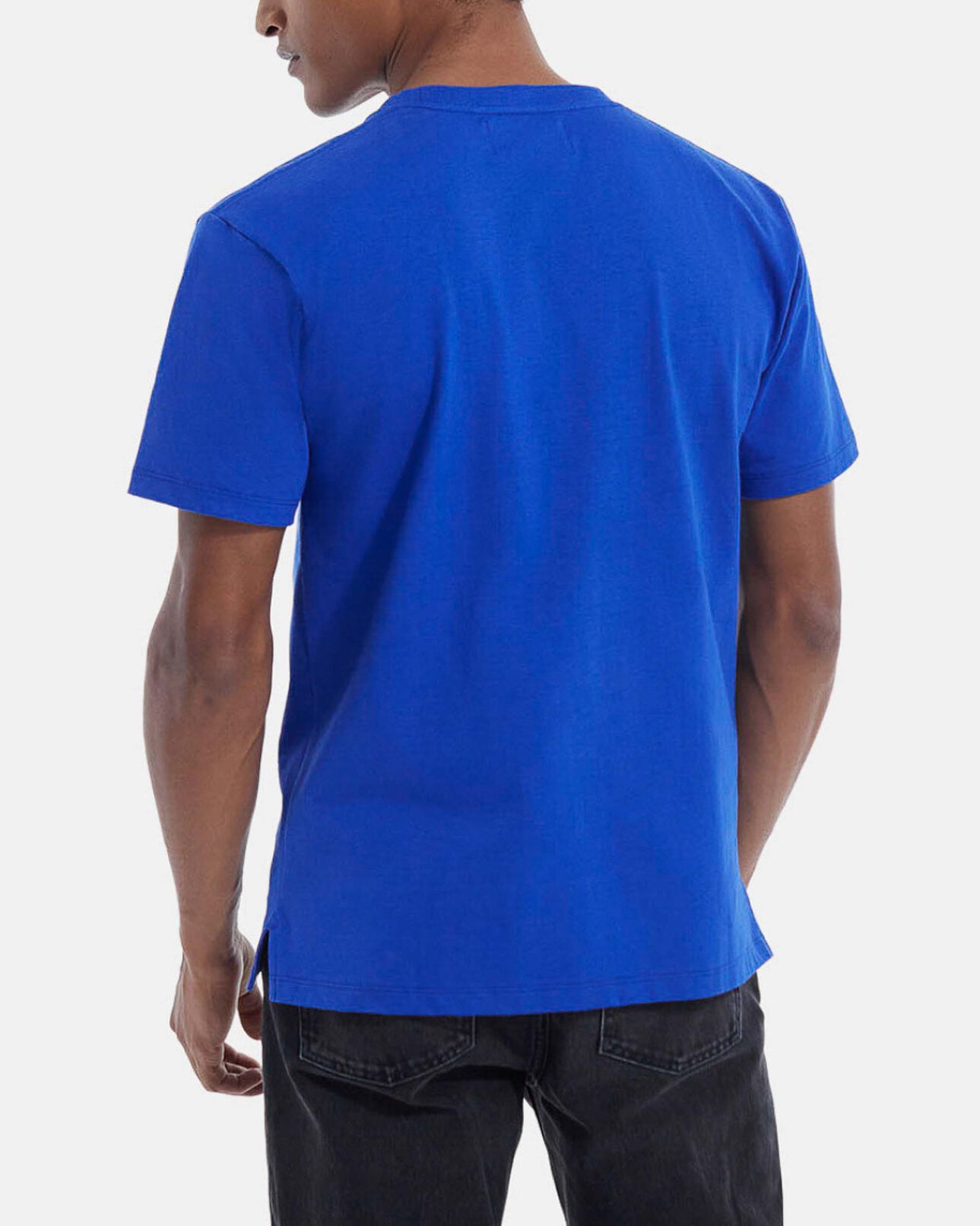 The Kooples MEN BLUE blue cotton t-shirt with contrasting triple logo