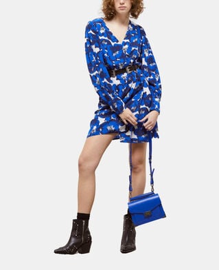 The Kooples WOMEN BLUE short printed silk wrap dress