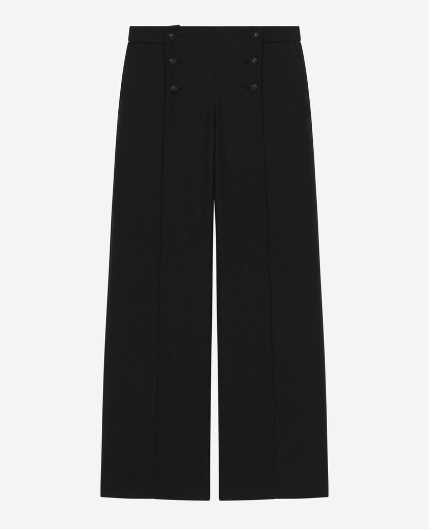 The Kooples MUJER BLACK pantalón recto con puente negro