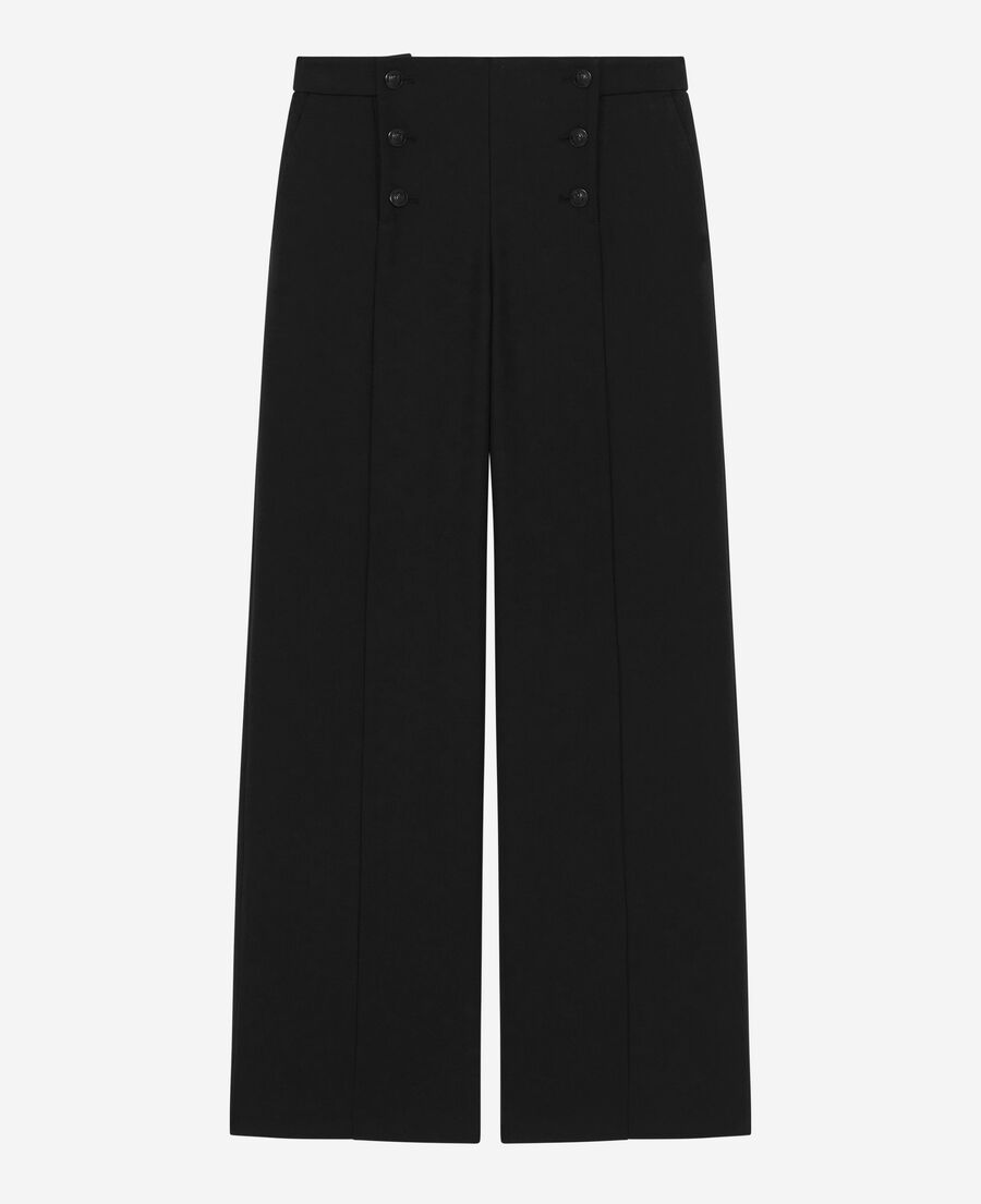 The Kooples MUJER BLACK pantalón recto con puente negro