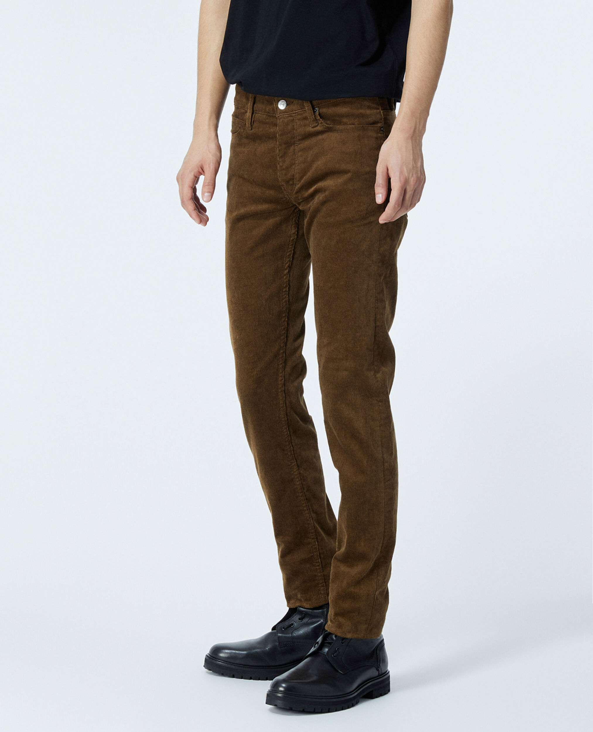 Ribbed brown velvet jeans, TABACCO, hi-res image number null