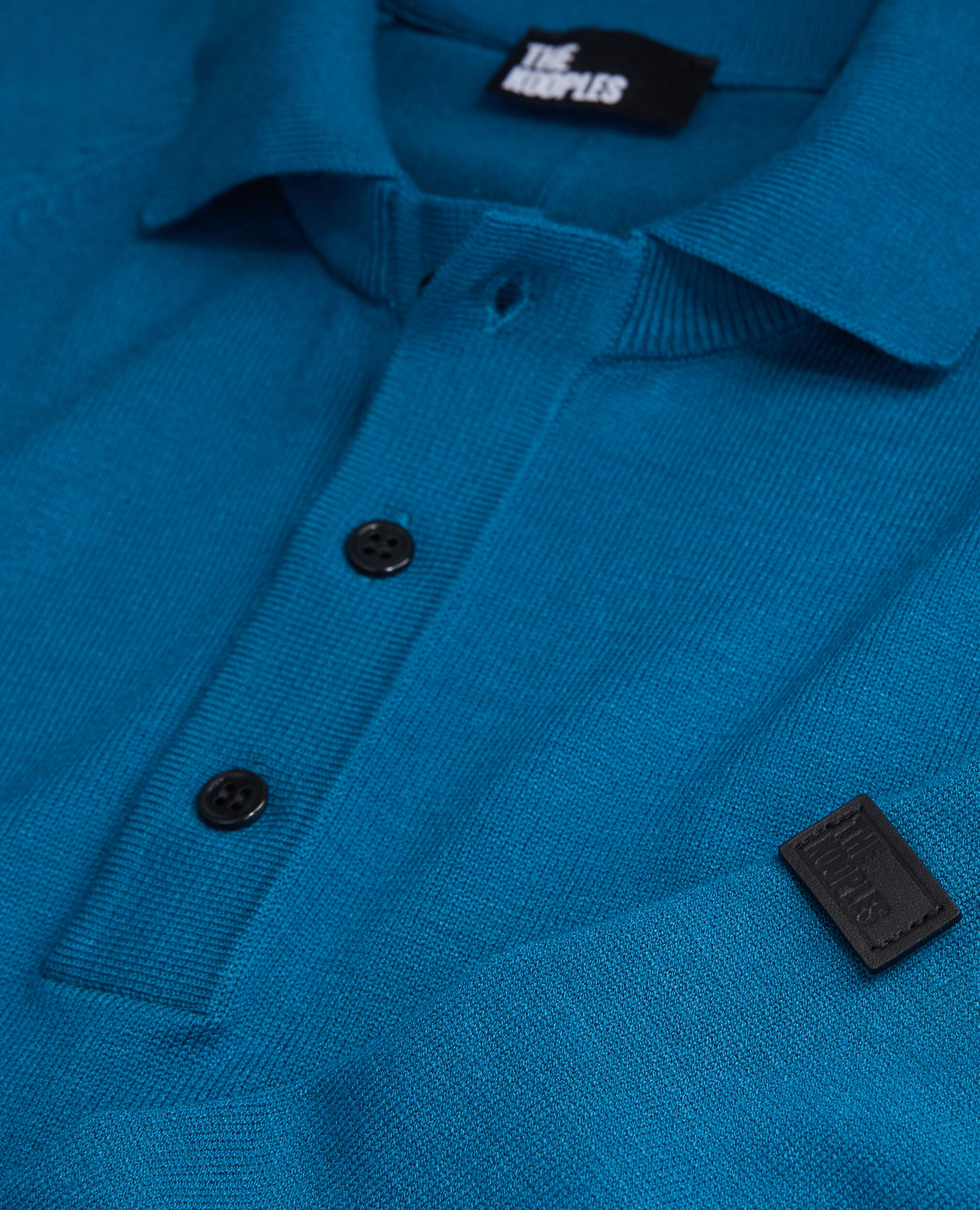 Polo bleu en maille, MEDIUM BLUE, hi-res image number null