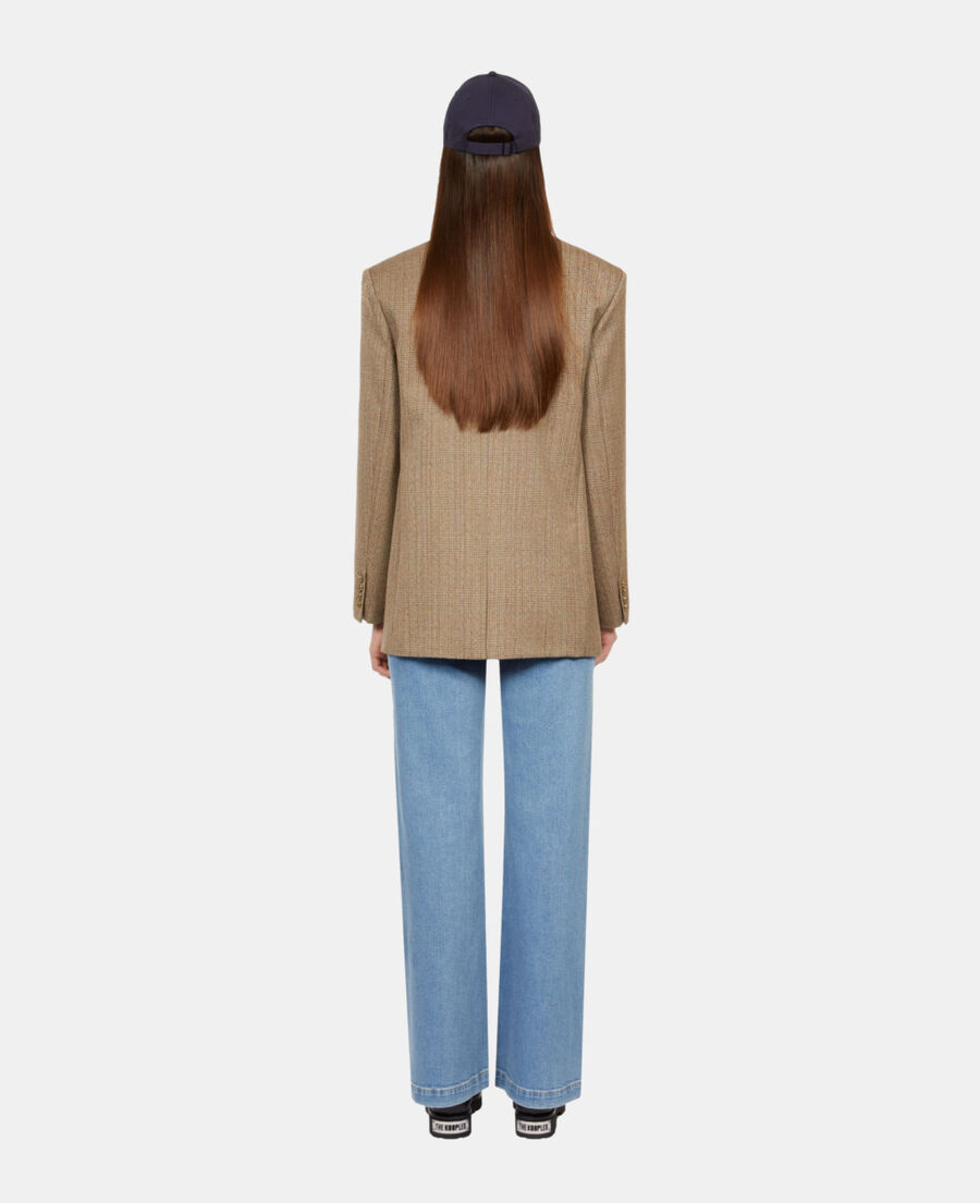 The Kooples FEMME BROWN CHEVRON blazer chevron en laine marron