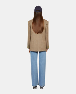 The Kooples FEMME BROWN CHEVRON blazer chevron en laine marron