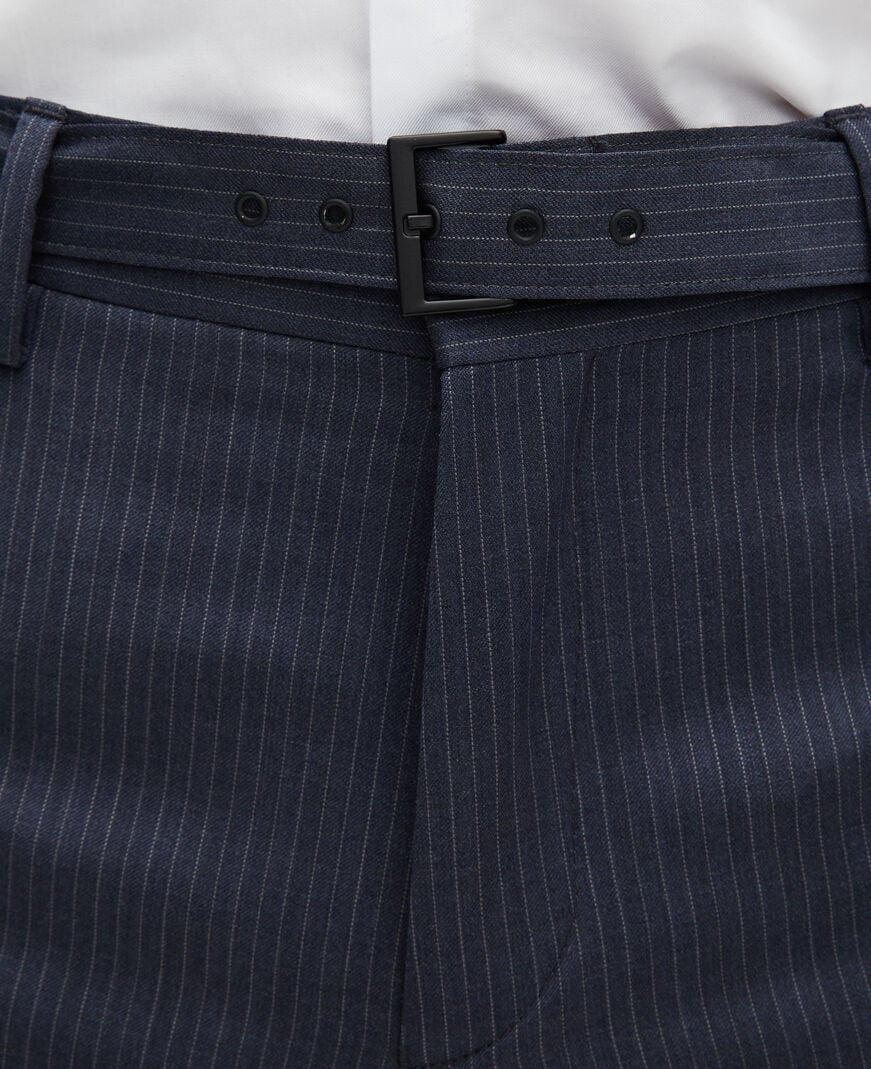 The Kooples HOMME BLUE pantalon de costume à rayures bleu