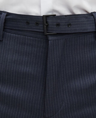 The Kooples HOMME BLUE pantalon de costume à rayures bleu