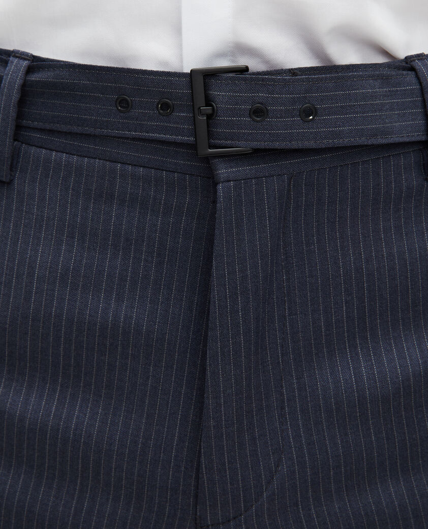 The Kooples HOMME BLUE pantalon de costume à rayures bleu