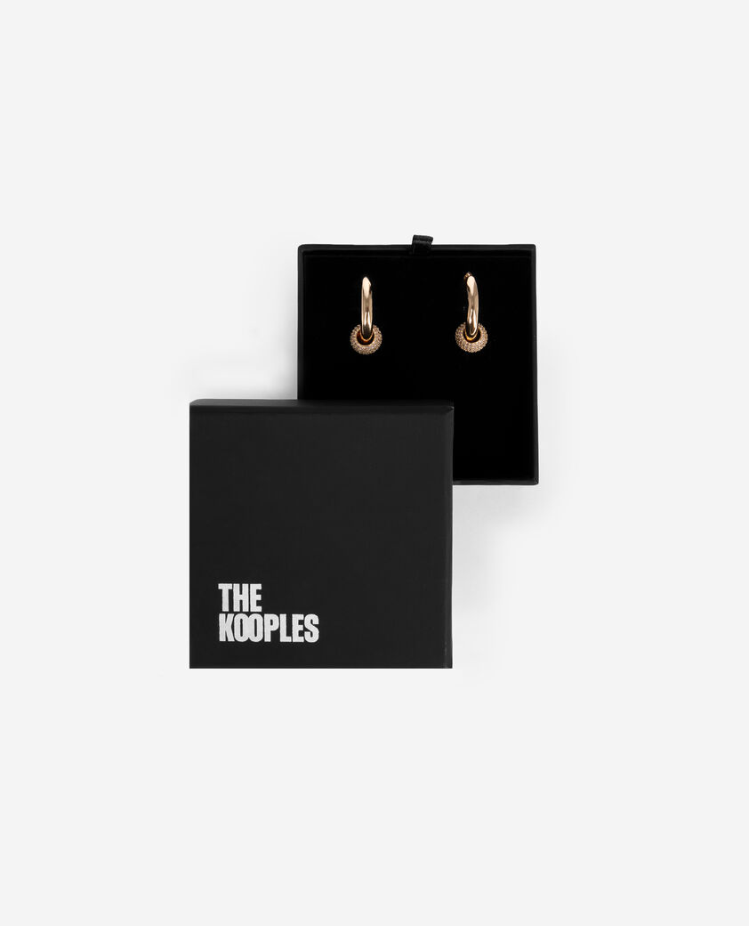 The Kooples FEMME GOLD boucles d'oreilles créole avec strass dorées
