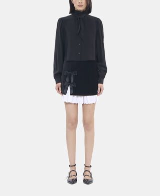 The Kooples FEMME BLACK chemise courte en soie noire