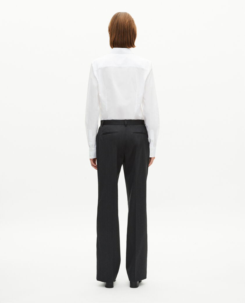 The Kooples WOMEN ANTHRACITE dark gray wool straight pants