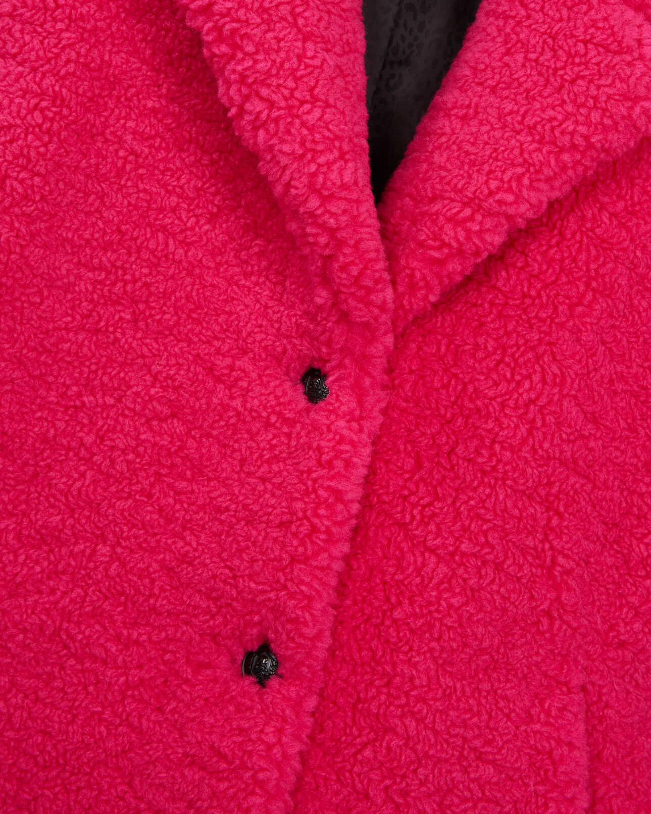 The Kooples FEMME FUSHIA manteau imitation fourrure rose