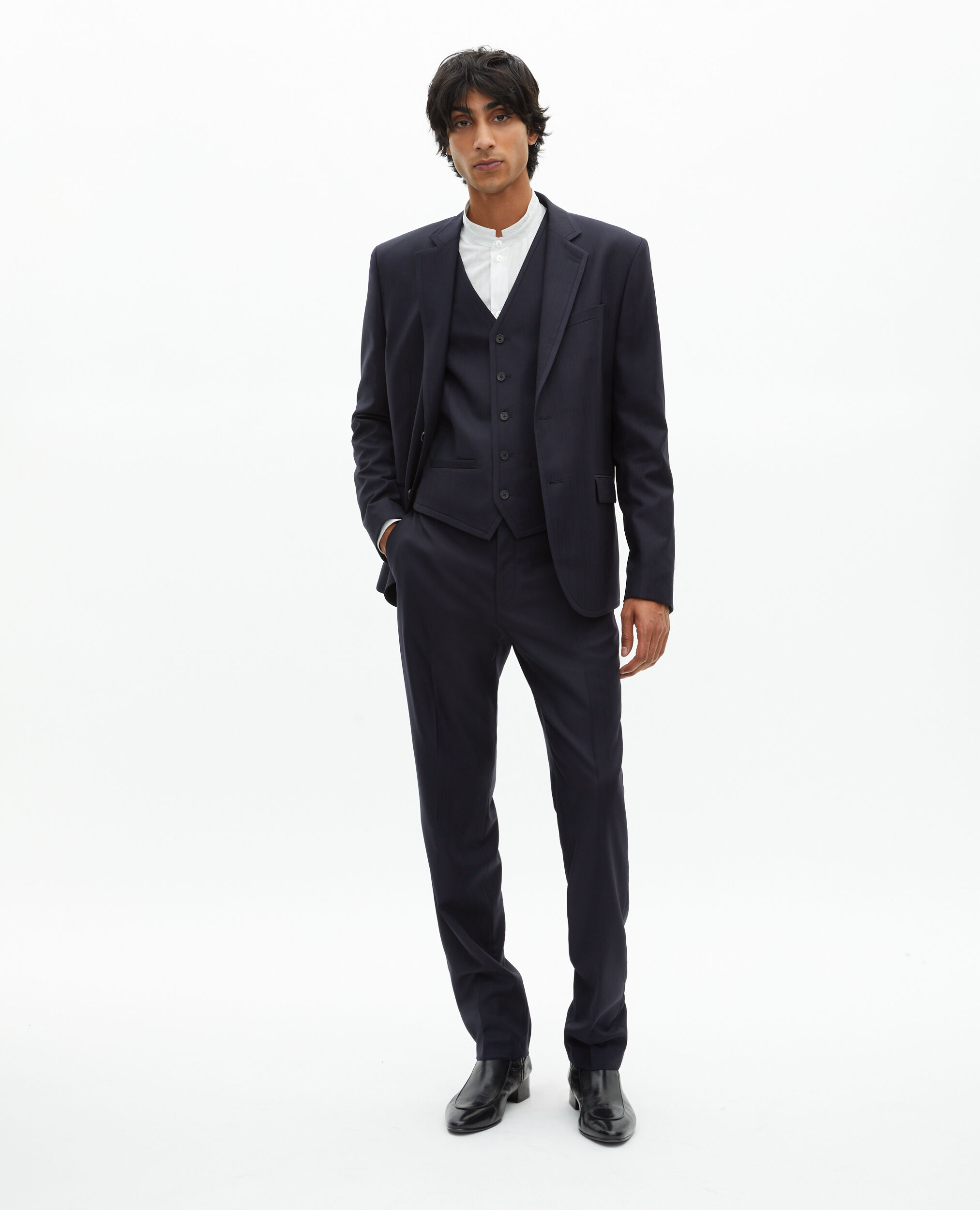 Veste de costume en laine bleu marine, DARK NAVY, hi-res image number null
