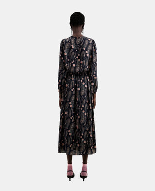 The Kooples WOMEN BLACK / PINK long printed dress