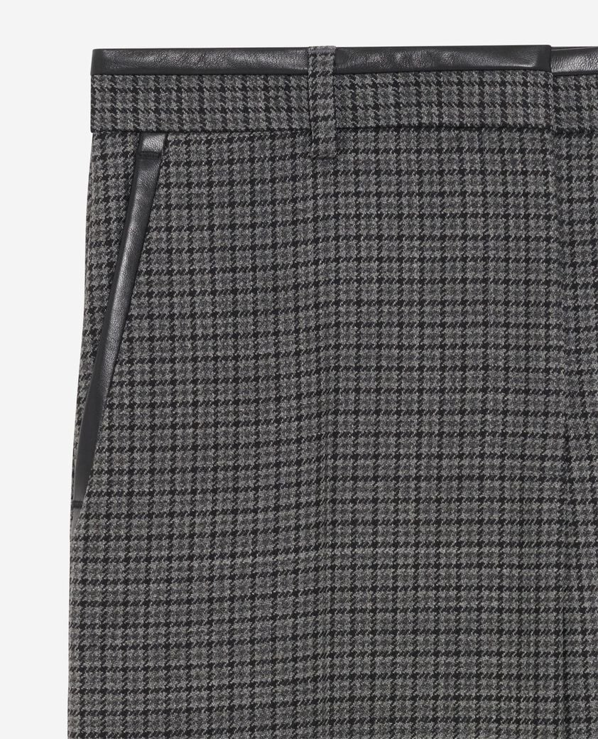 The Kooples DAMEN BLACK schwarz-graue, gerade geschnittene anzughose in hahnentrittoptik