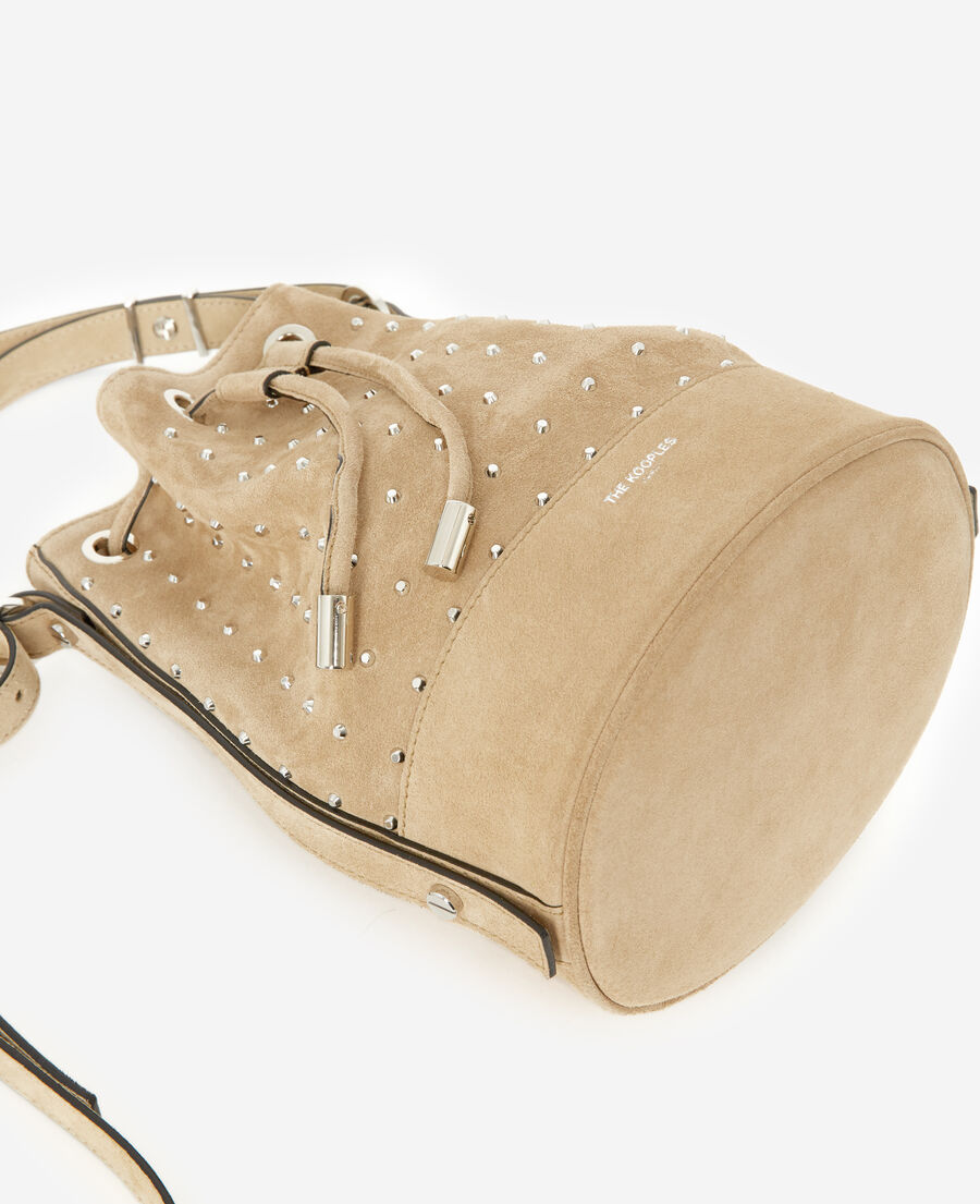 tasche medium tina leder beige nieten