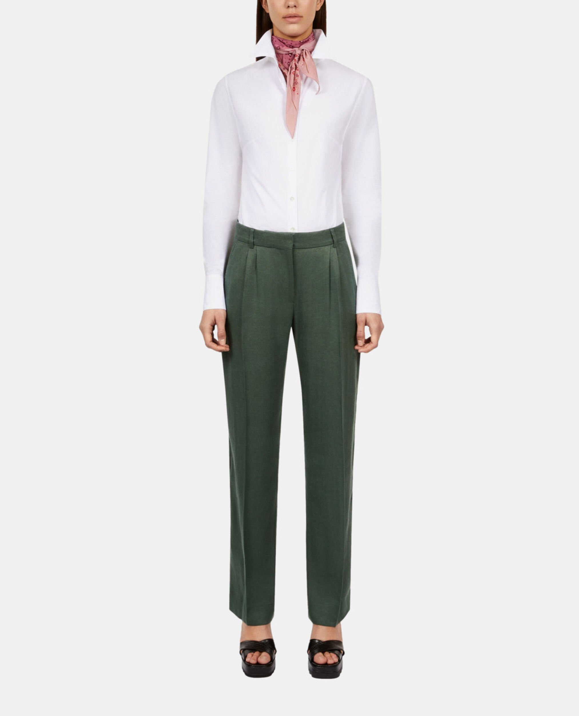 Green suit trousers, WOOD KAKI, hi-res image number null