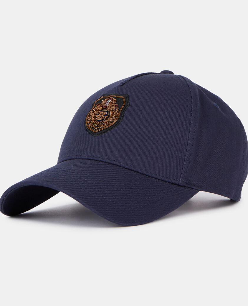 The Kooples MIXED NAVY navy blue cap with blazon patch
