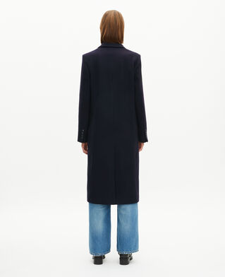 The Kooples FEMME NAVY manteau long croisé en laine marine