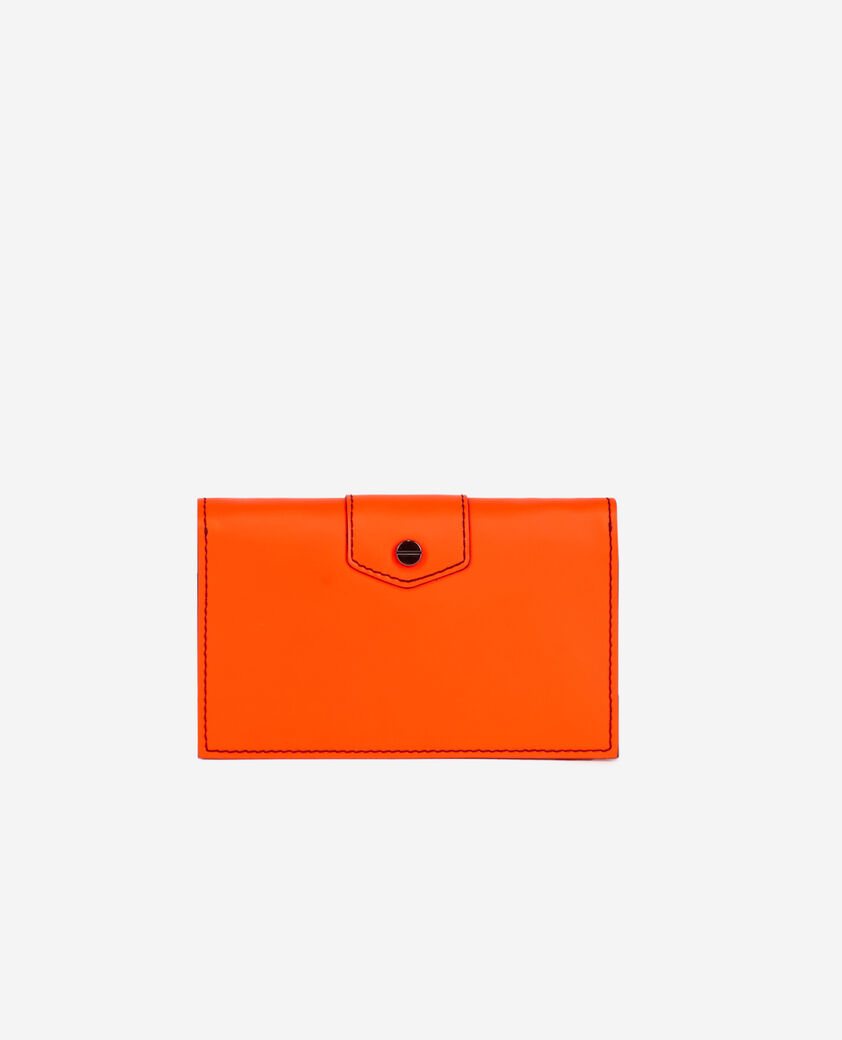 The Kooples FEMME ORANGE FLUO pochette emily small en cuir orange