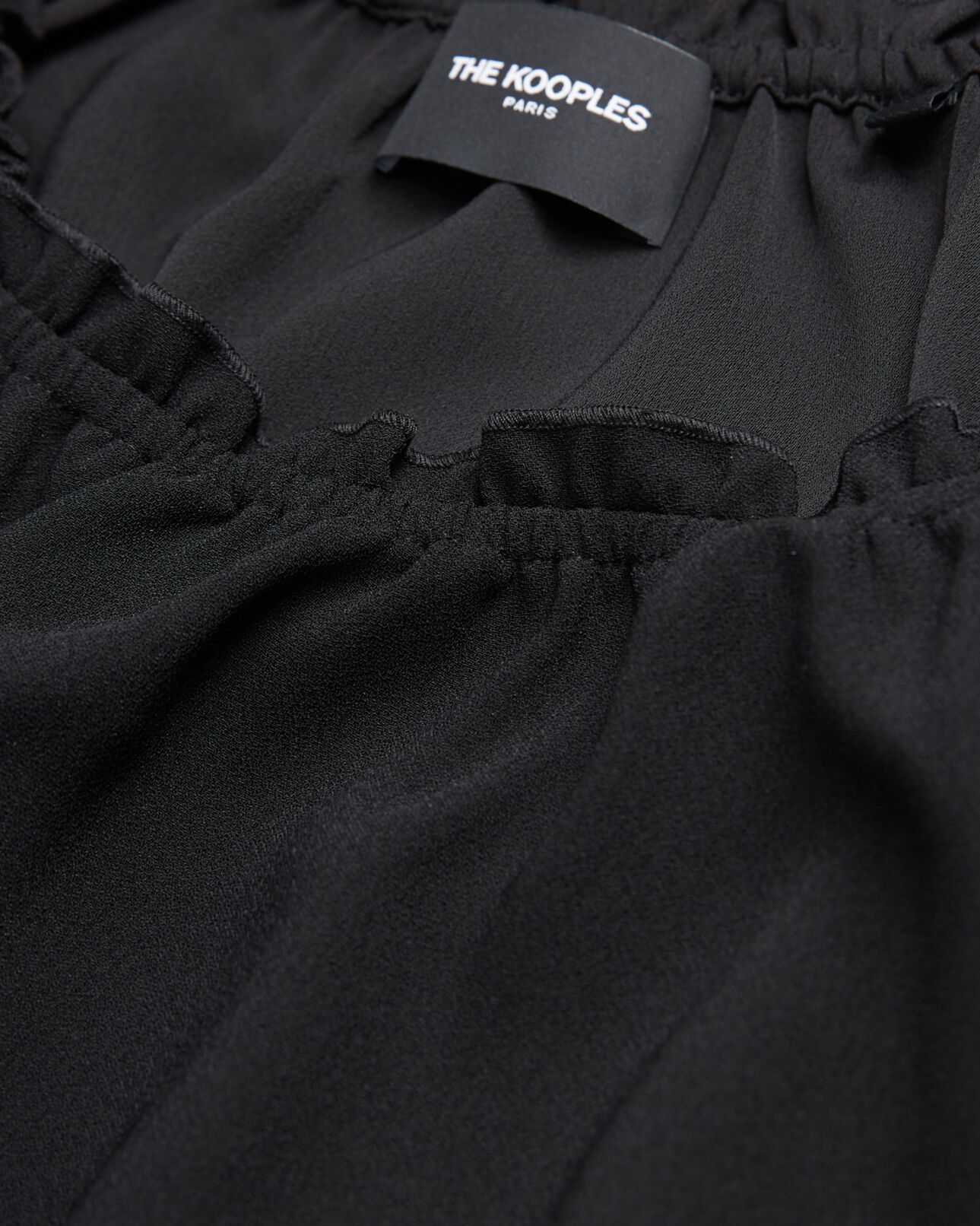 The Kooples WOMEN BLACK black crepe top with short puffed sleeves