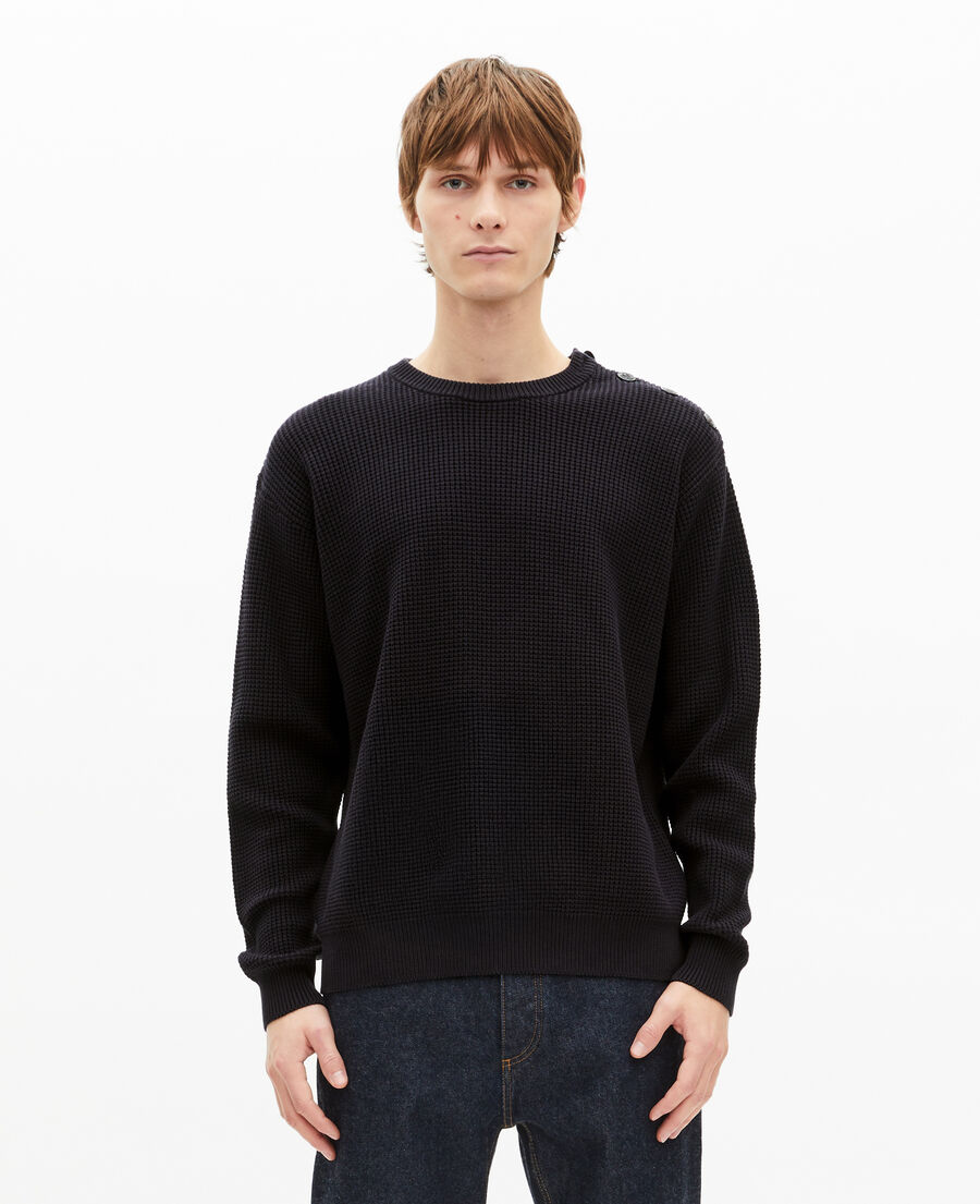 The Kooples HERREN DARK NAVY pullover mit kn&ouml;pfen marine