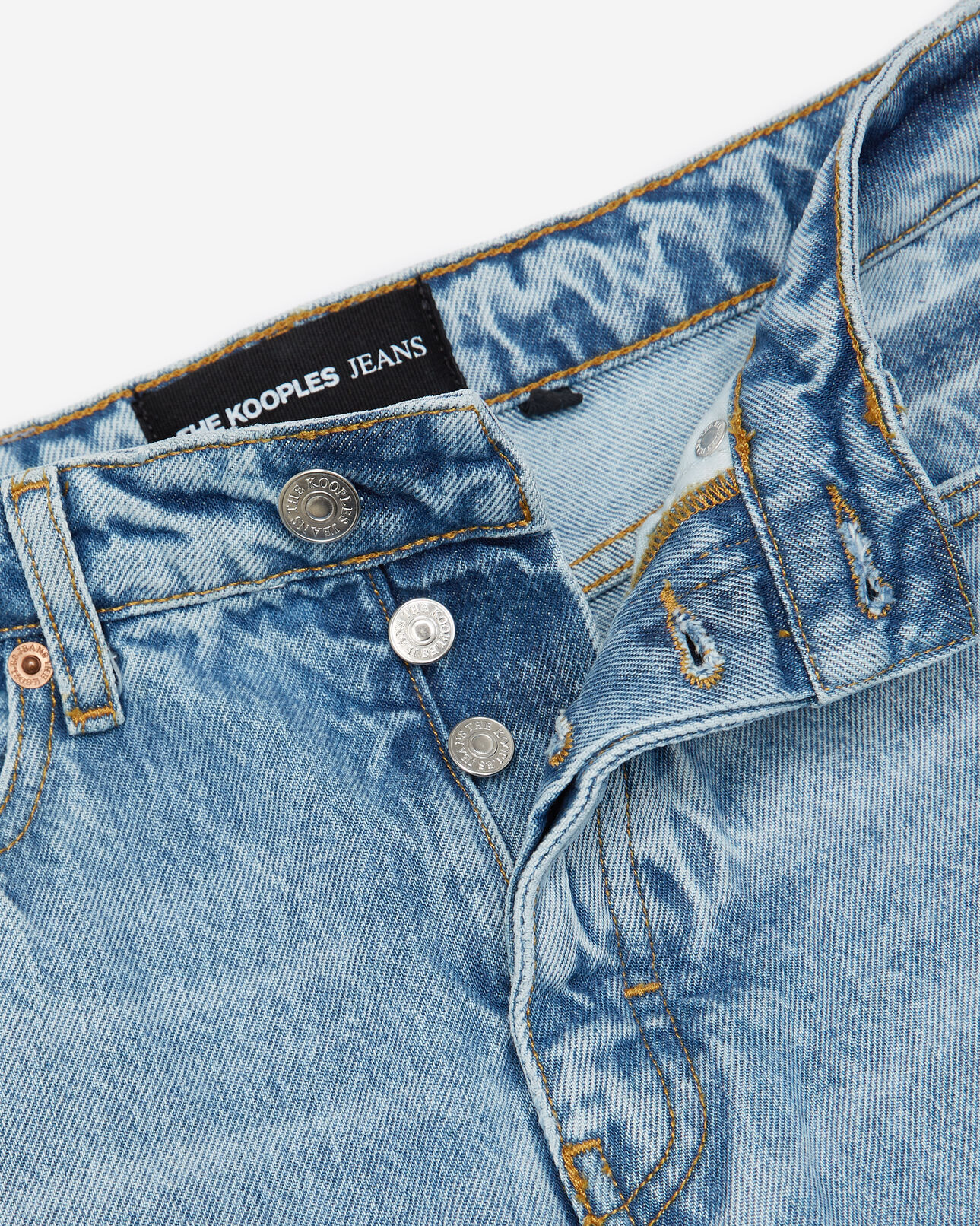 The Kooples FEMME LIGHT BLUE jean bleu délavé à taille haute droit
