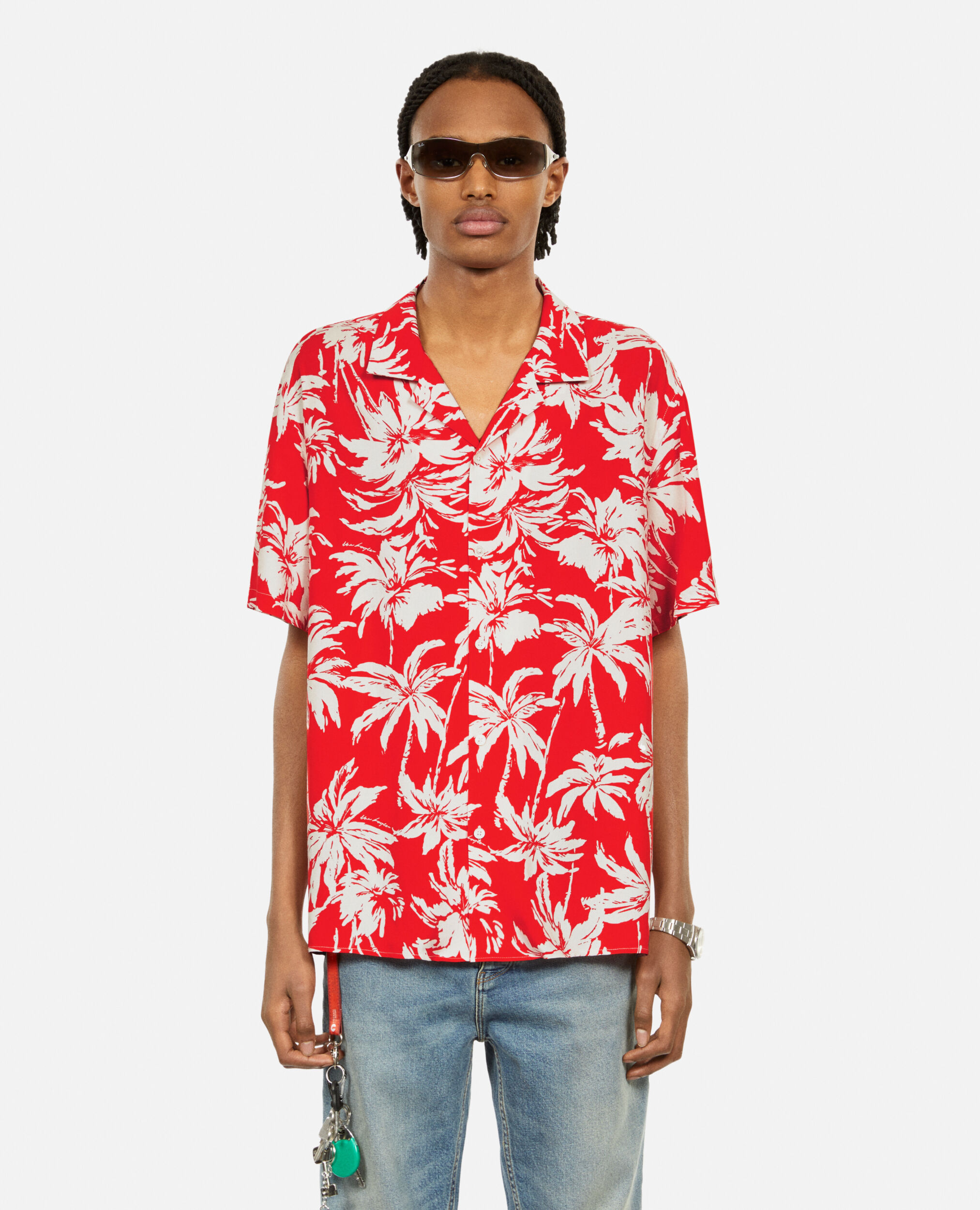 Kurzärmeliges Hemd mit Print, RED / WHITE, hi-res image number null