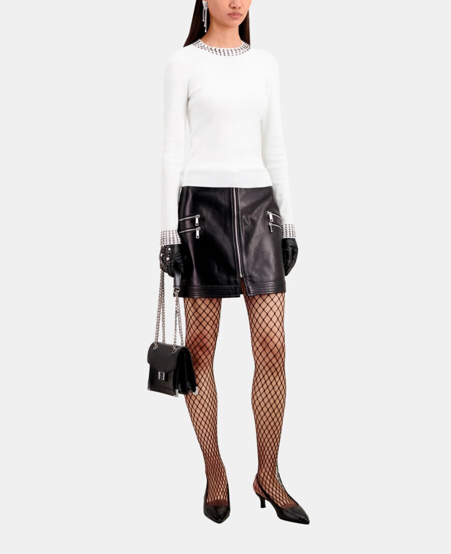 The Kooples FEMME ECRU pull avec spikes écru