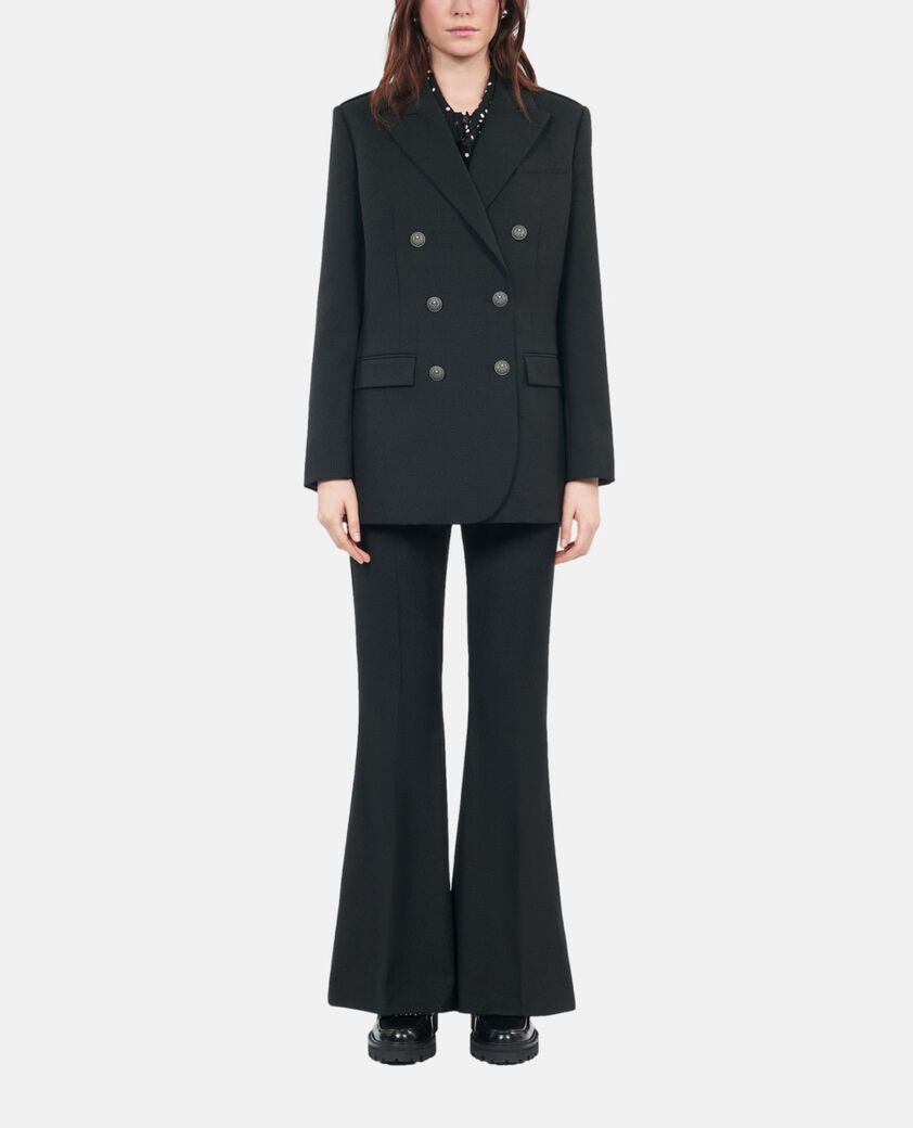 The Kooples WOMEN BLACK black wool blend suit jacket