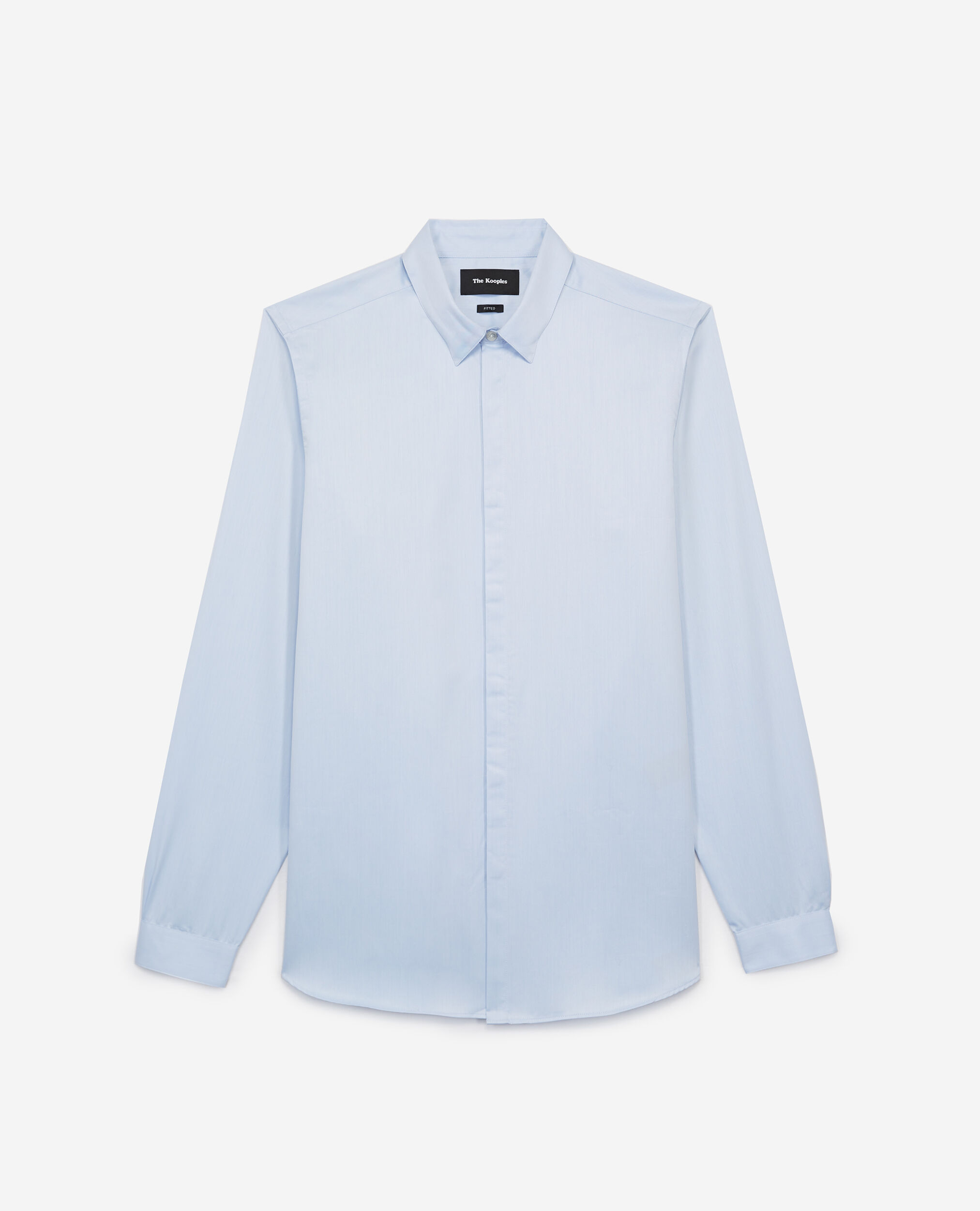 Chemise bleue col classique  coupe ajustée, BLUE, hi-res image number null