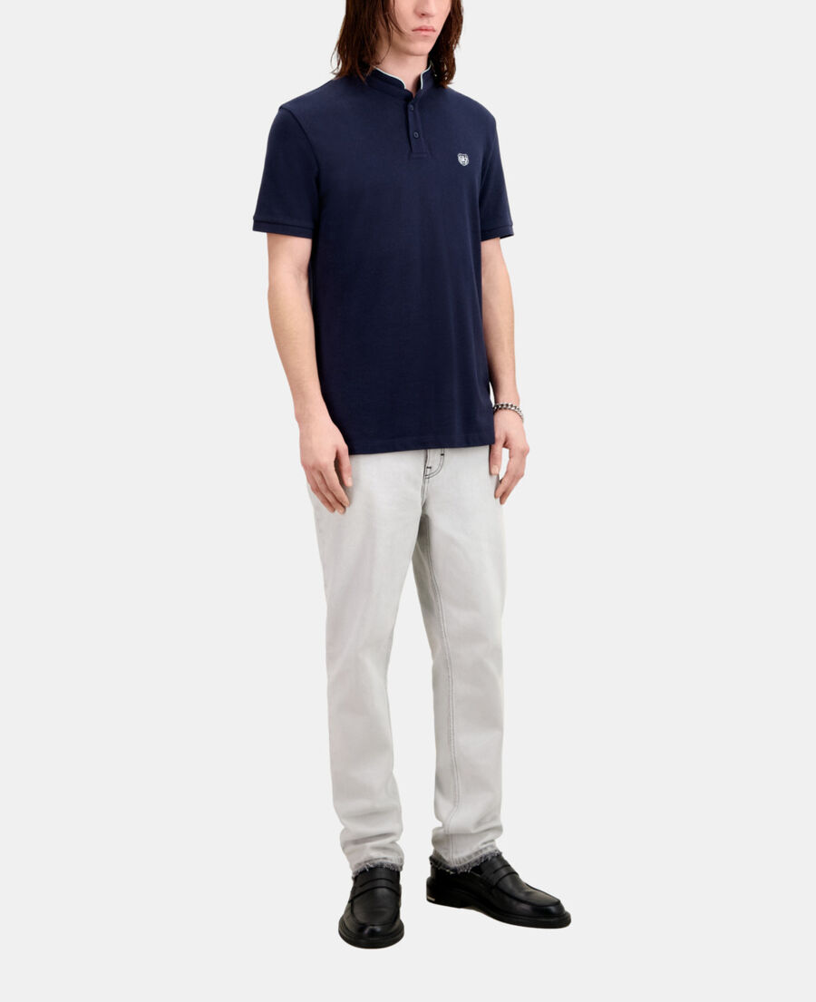 navy blue cotton polo t-shirt