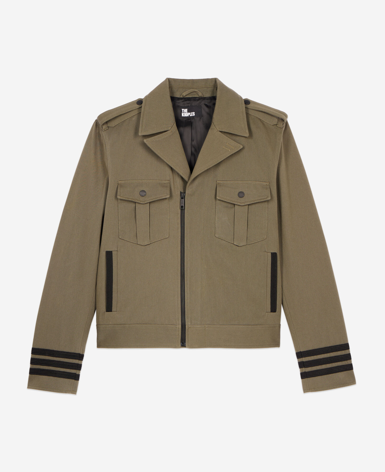 The Kooples HOMME OLIVE NIGHT blouson style officier kaki