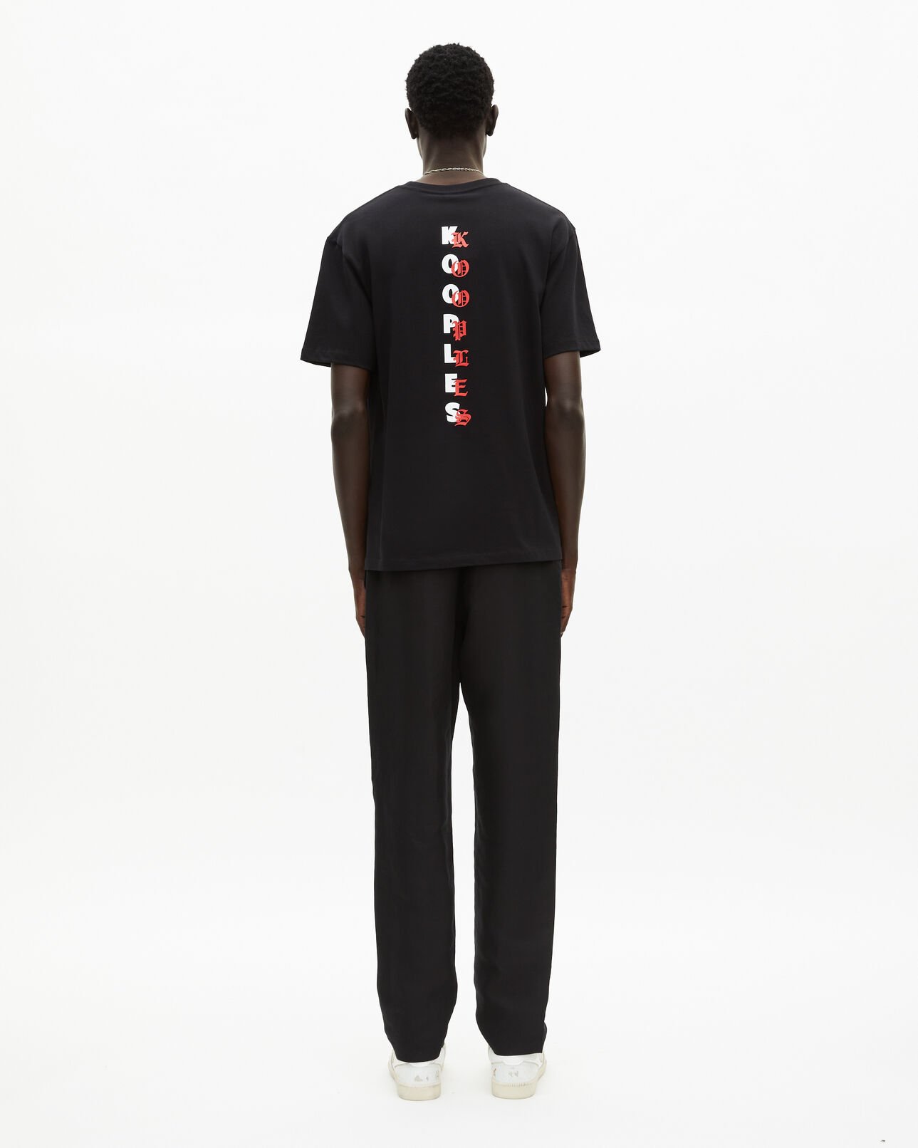 The Kooples HERREN BLACK schwarzes t-shirt mit siebdruck