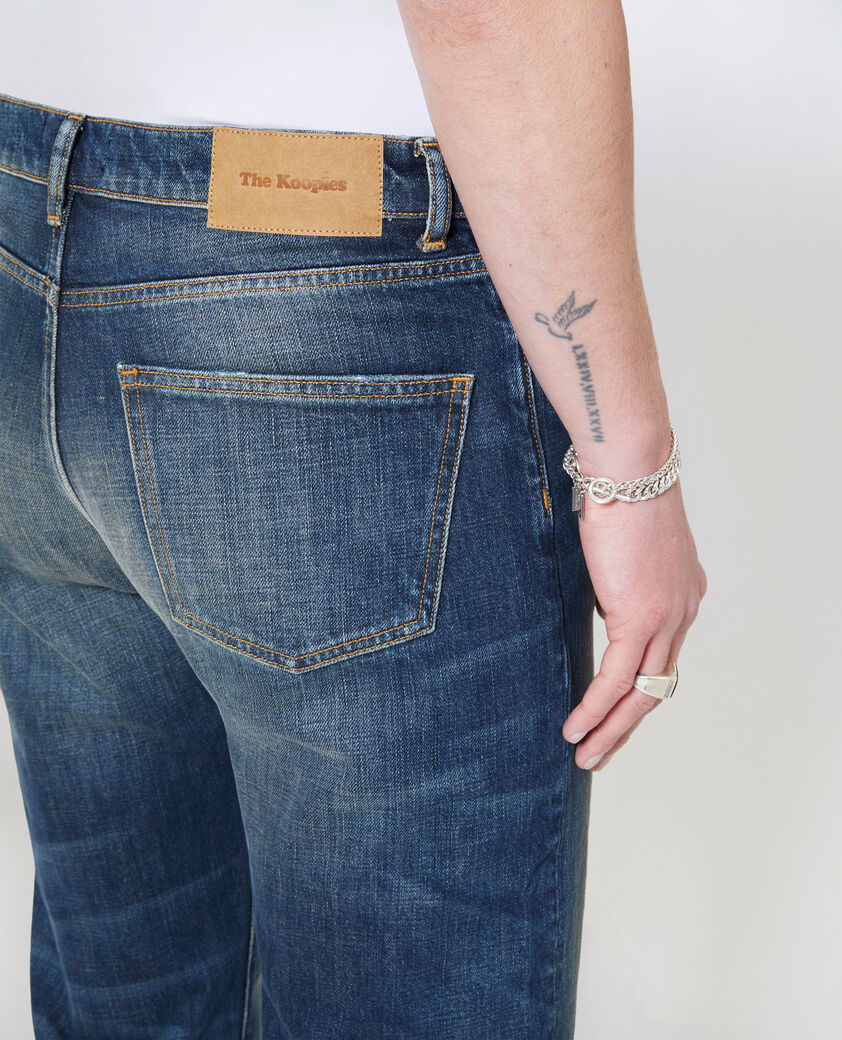 The Kooples HOMME MEDIUM BLUE jean droit d&eacute;lav&eacute; bleu