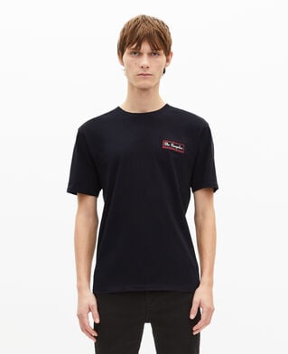 The Kooples MEN DARK NAVY t-shirt with via prony navy screen print