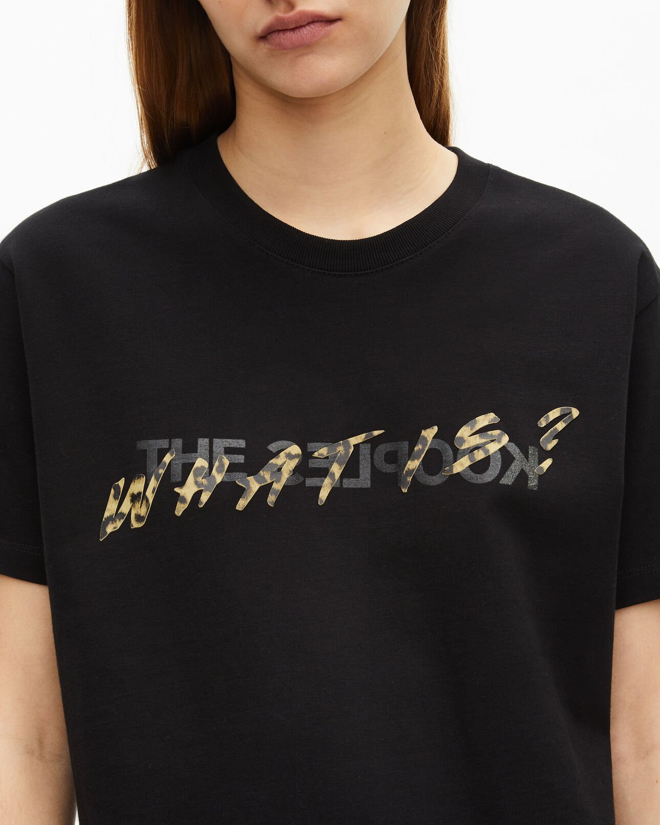 The Kooples FEMME BLACK t-shirt what is noir et léopard