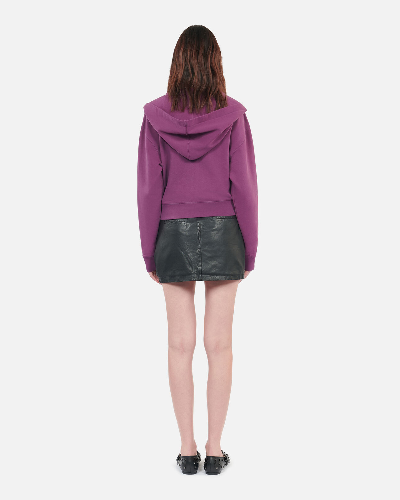 The Kooples WOMEN PRUNE purple blazon hoodie