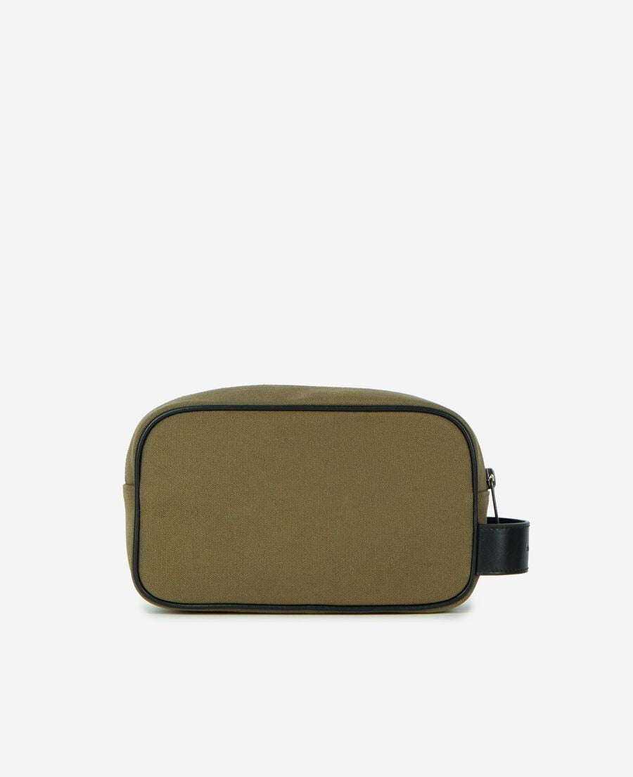 The Kooples HOMME KAKI sac pochette canvas et cuir kaki