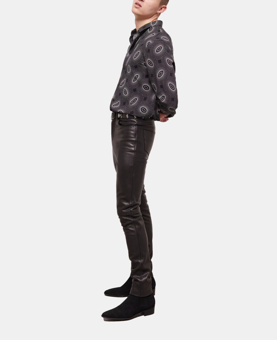 schwarze slim-fit-hose aus leder