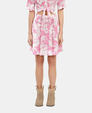 The Kooples F PINK-WHITE short printed skirt with smocks
