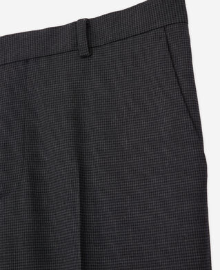 The Kooples HOMME BLACK GREY pantalon de costume en laine pied-de-poule
