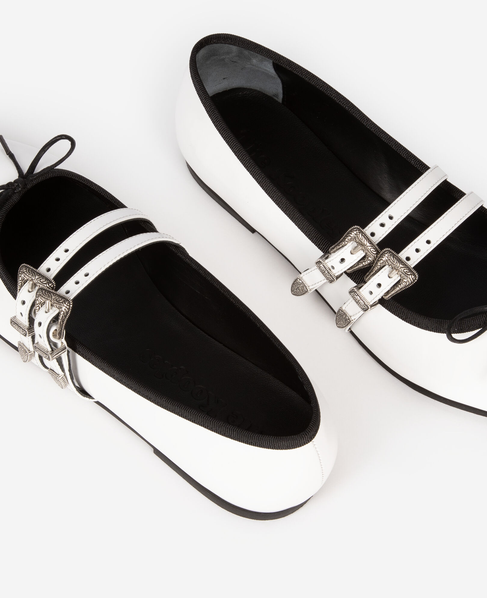 The Kooples WOMEN WHITE white leather flat ballerinas